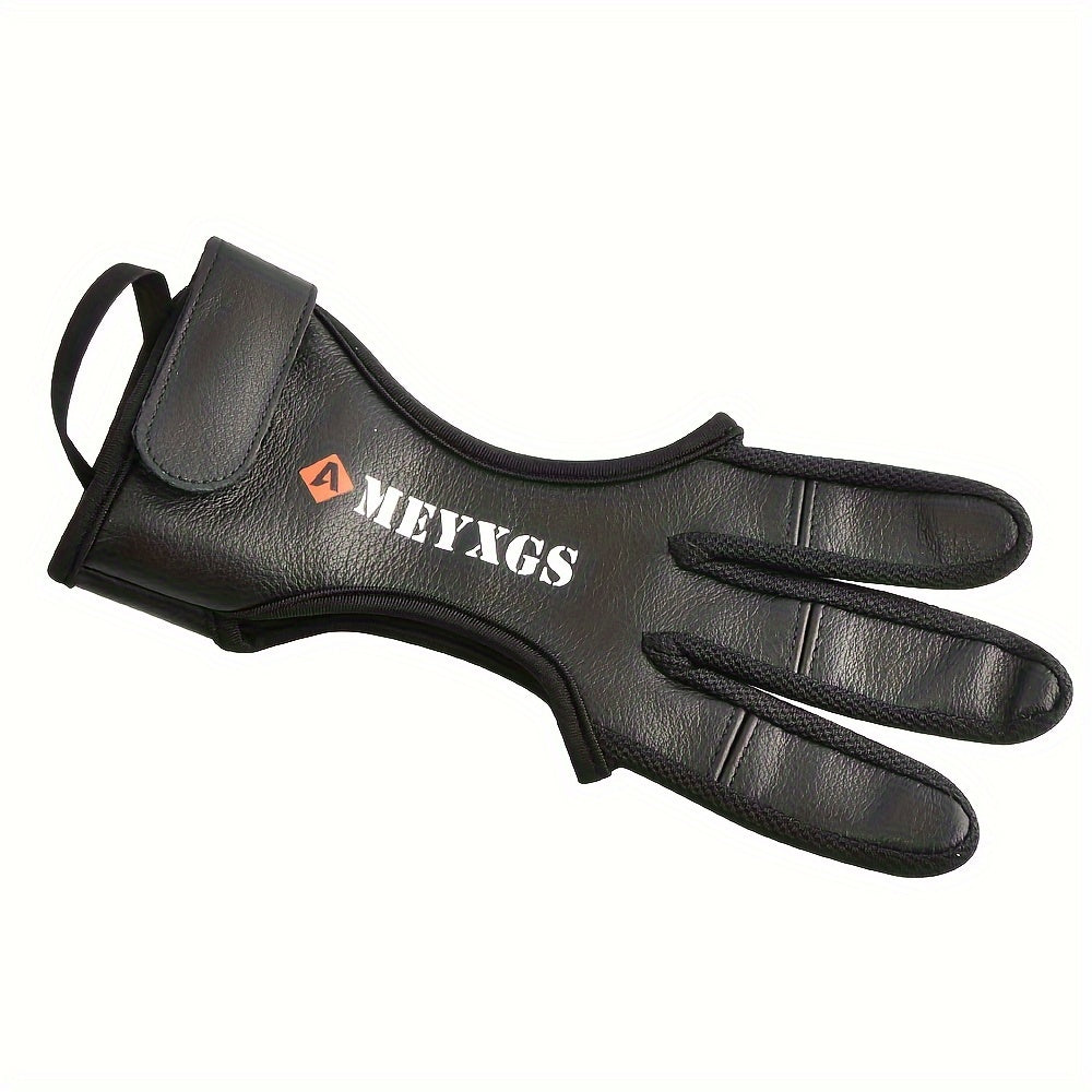 Archery 3 Finger Leather Glove Finger Tab for Beginners