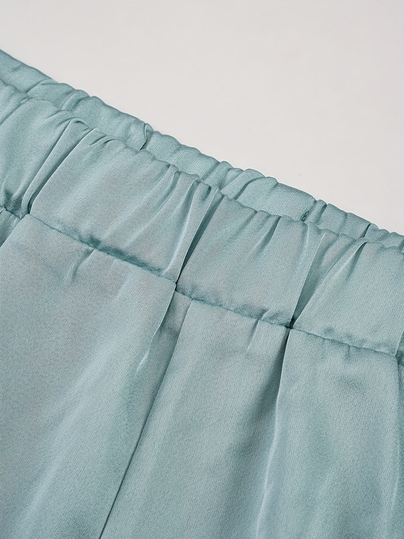 Solid Casual Elastic Waist Wide Leg Summer Shorts With Pockets