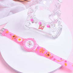 Butterfly Silicone Strap Quartz Watch with Pendant