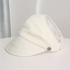 Backless Ponytail Sun Hat Lace Embossed UV Protection Travel Beach Hats