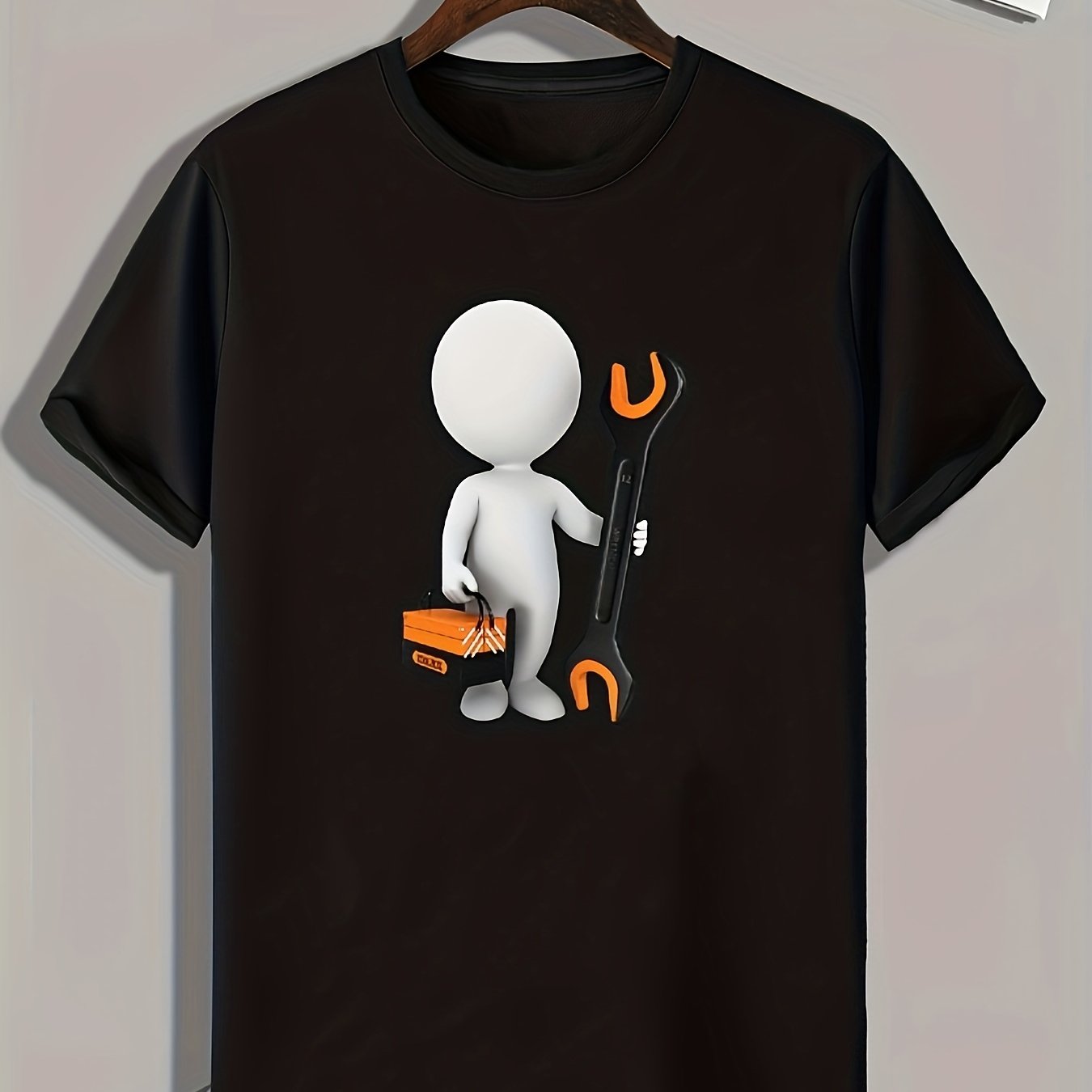 Creative Cartoon Print Men's Graphic T-shirt for Summer