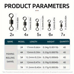 210pcs Fishing Barrel Swivels High Strength Fishing Connectors