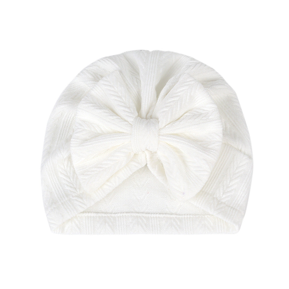 Newborn Toddler Head Wrap Hat Solid Bow Cap Turban Headband For Baby Girls