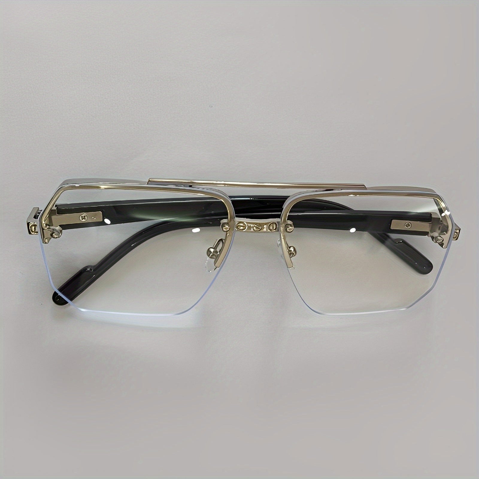 Half Frame Cut Edge Sunglasses Square Frame Sports Glasses Men's Glasses Case