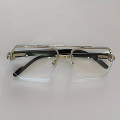 Half Frame Cut Edge Sunglasses Square Frame Sports Glasses Men's Glasses Case