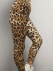 Leopard Print High Waist Leggings Women's Clothing