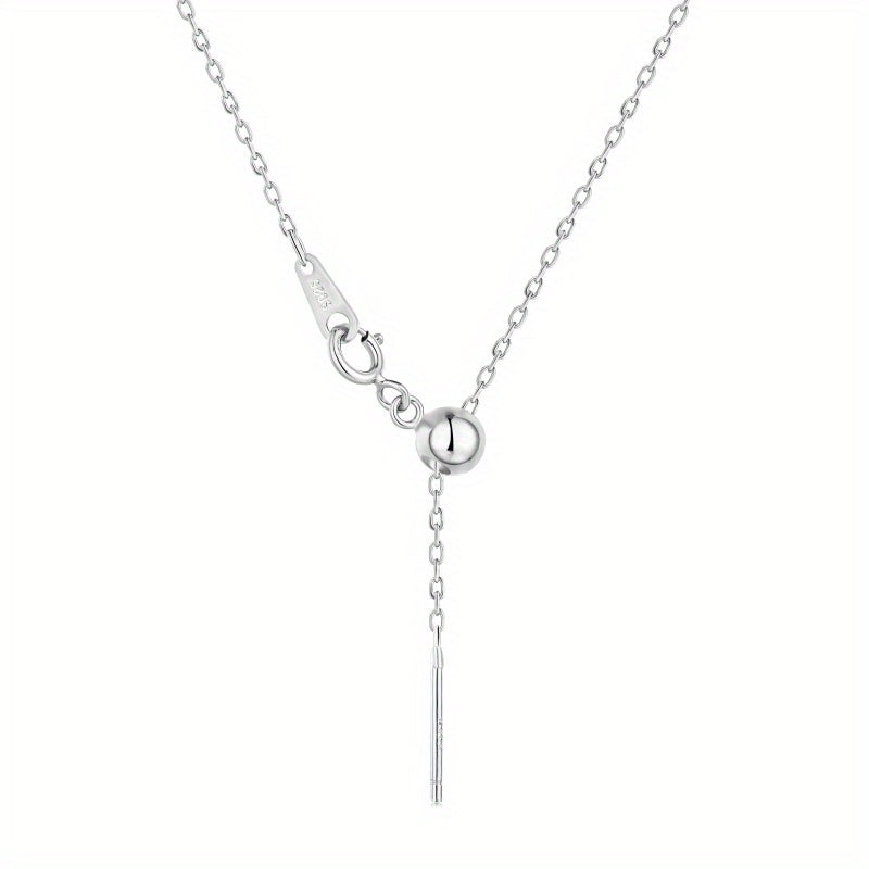 925 Sterling Silver Bead Necklace Chain Adjustable Heart Alphabet DIY