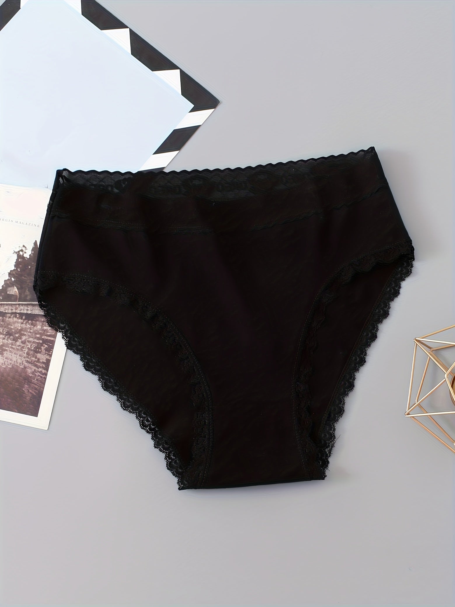 6 Pack Plus Size Sexy Panties Set High Rise Briefs