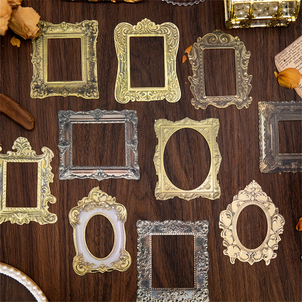 10pcs Retro Border Journal DIY Material Pack