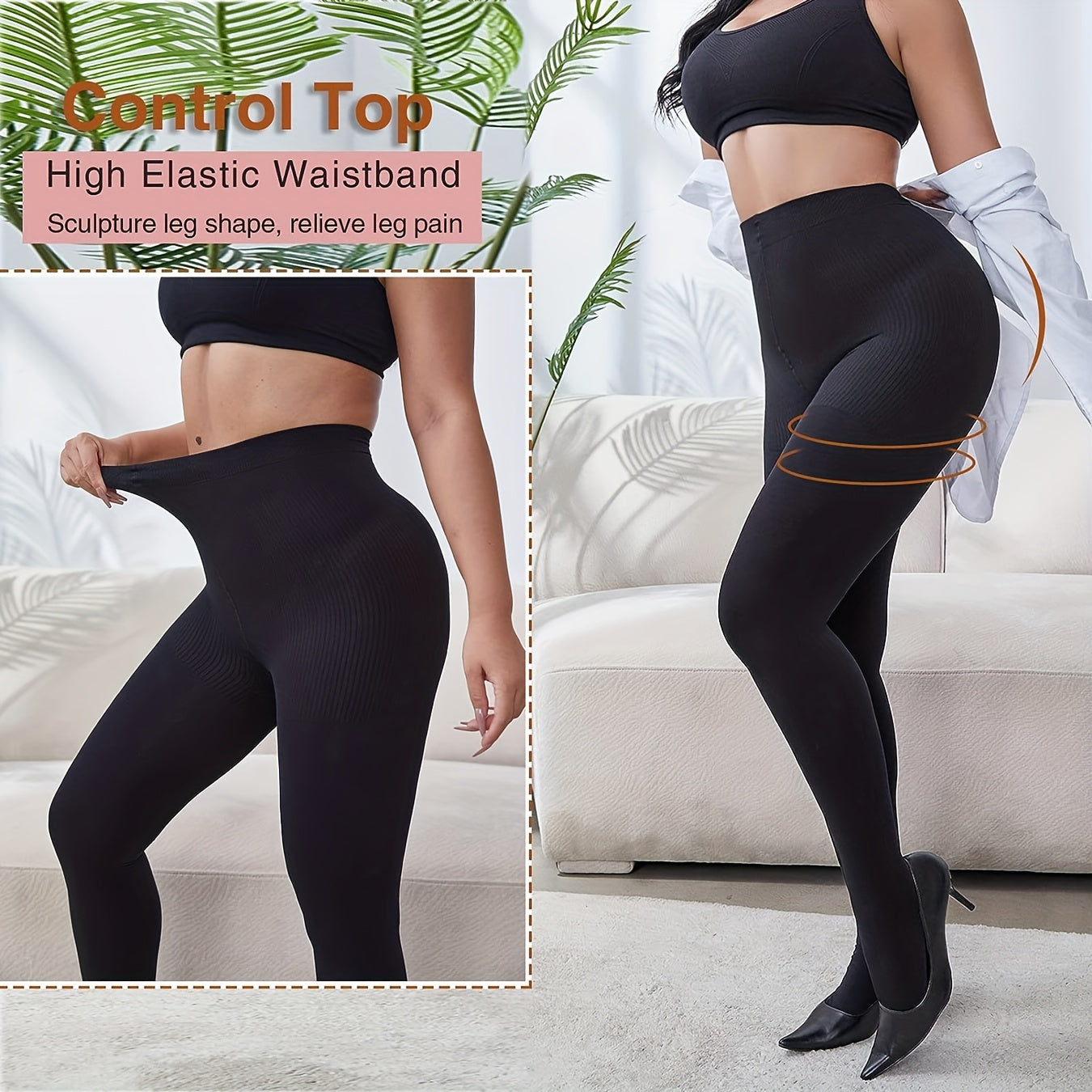 15-20mmHg Compression Pantyhose for Women Opaque Closed Toe Stocking