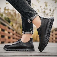 Men's Moc Toe Lace up Shoes Stitch Detail Shoes