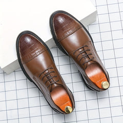 Men's Plaid Lace Up Dress Shoes - Smart Casual Walking Shoes
