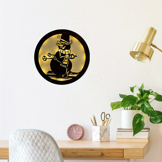 Christmas Halloween Scene Decoration Lights Mother And Baby Hanging Clock