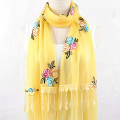 Flower Pattern Scarf Lace Shawl Wrap