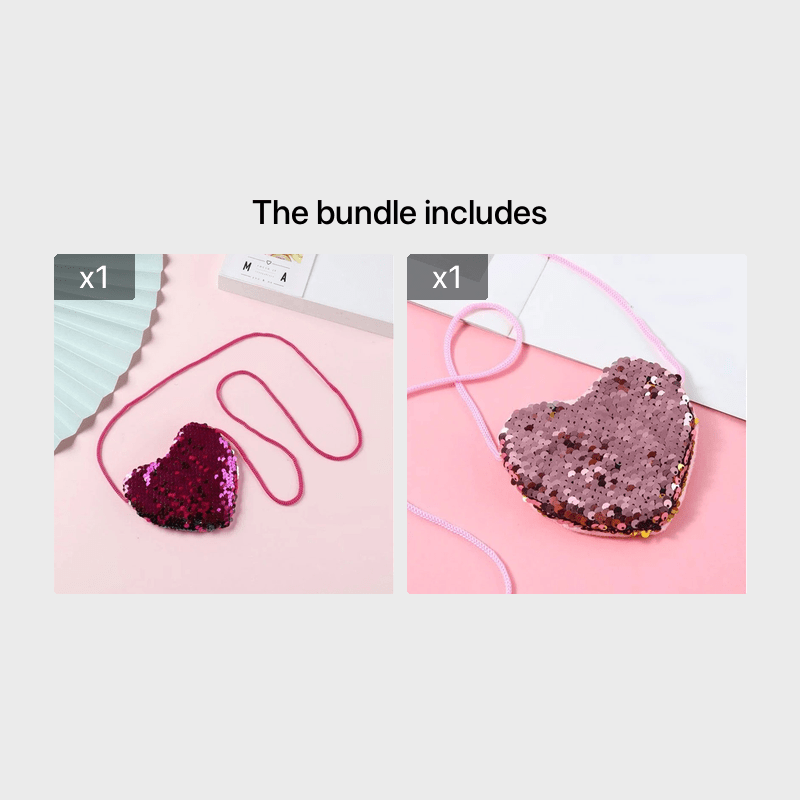 Sequin Coin Purse Girls Heart Bag Shoulder Bag