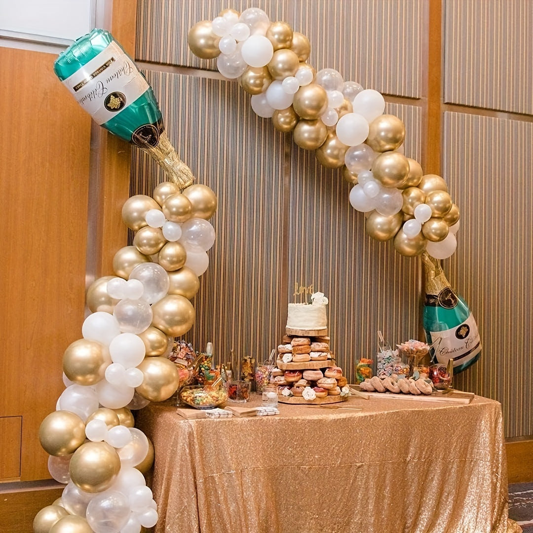 Champagne Bottle Balloon Garland Arch Kit Happy Year Decorations for Party