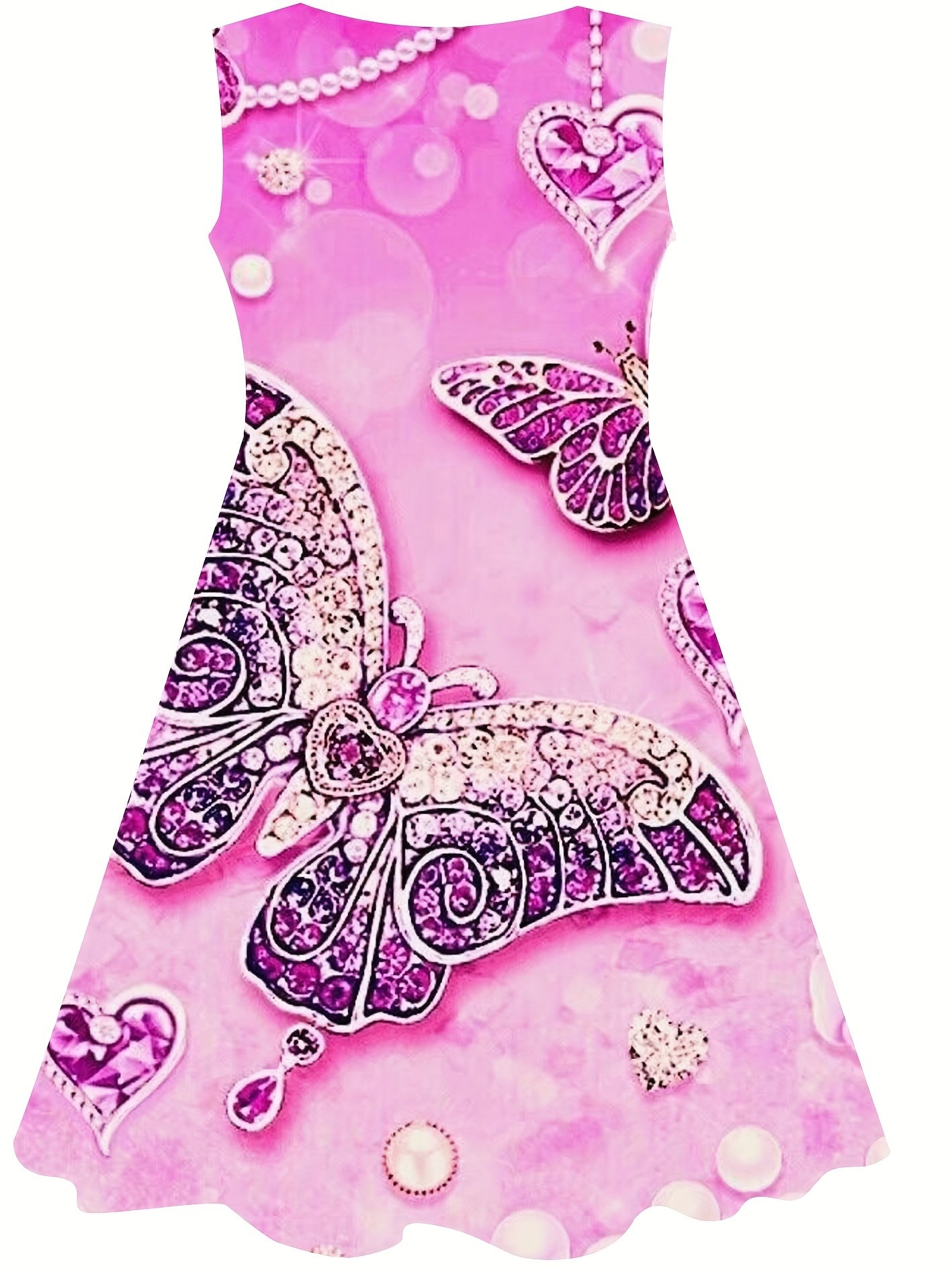 Girls Butterfly Sleeveless Dress Cute Summer Dress