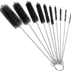 10pcs Bottle Cleaning Brushes Nylon Tube Brush Set with Hook