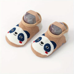 Baby Girls Cotton Non-slip Floor Socks Shoes Cartoon Animal Pattern
