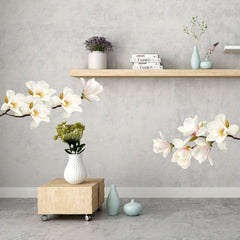 2pcs Orchid Wall Stickers PVC Self Adhesive Removable Living Room Bedroom