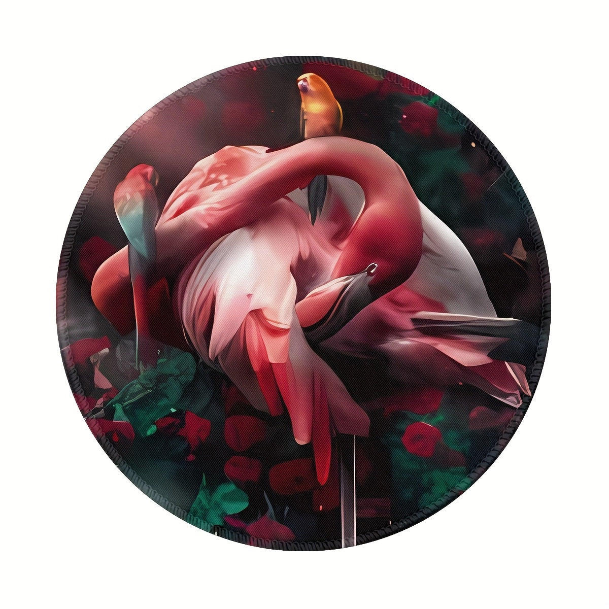 Flamingo Round Mouse Pad Non-slip Rubber Base Perfect for Gaming