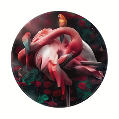 Flamingo Round Mouse Pad Non-slip Rubber Base Perfect for Gaming