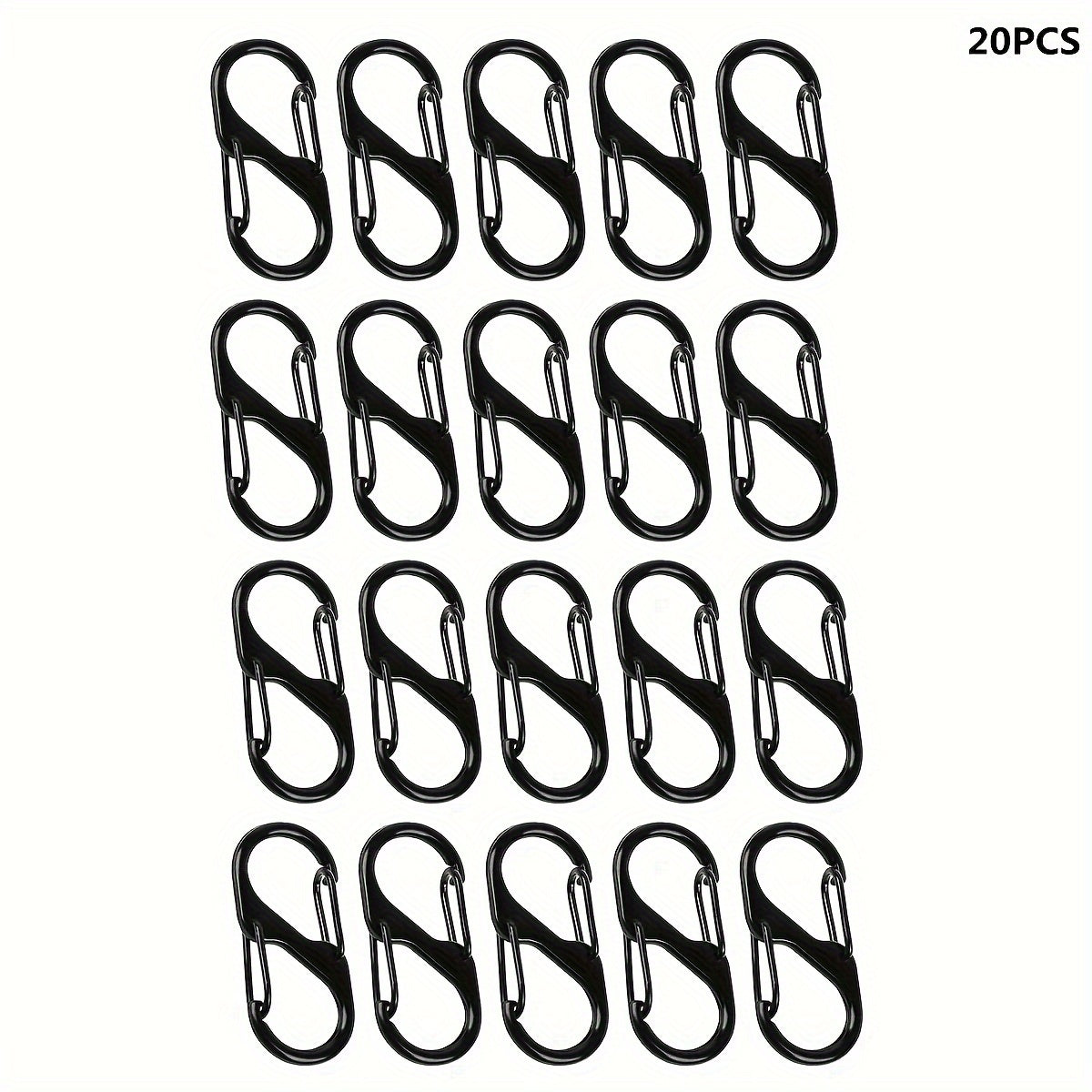 20pcs Metal Lock Clip Keychain S Shaped Alloy Bag Backpack Hanging Buckle