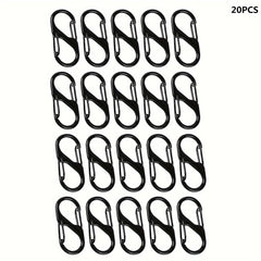 20pcs Metal Lock Clip Keychain S Shaped Alloy Bag Backpack Hanging Buckle