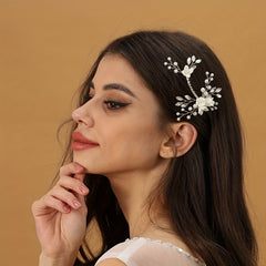 Crystal Head Piece Flower Headwear Rhinestone Hairpin Wedding Hair Accessories