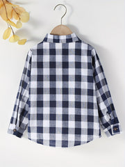 Boys Plaid Shirts Long Sleeve Button Down Tops Spring Fall Outwear