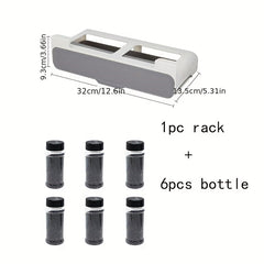 Under Shelf Spice Organizer With 6 Spice Jars Set Cabinet Spice Organizer