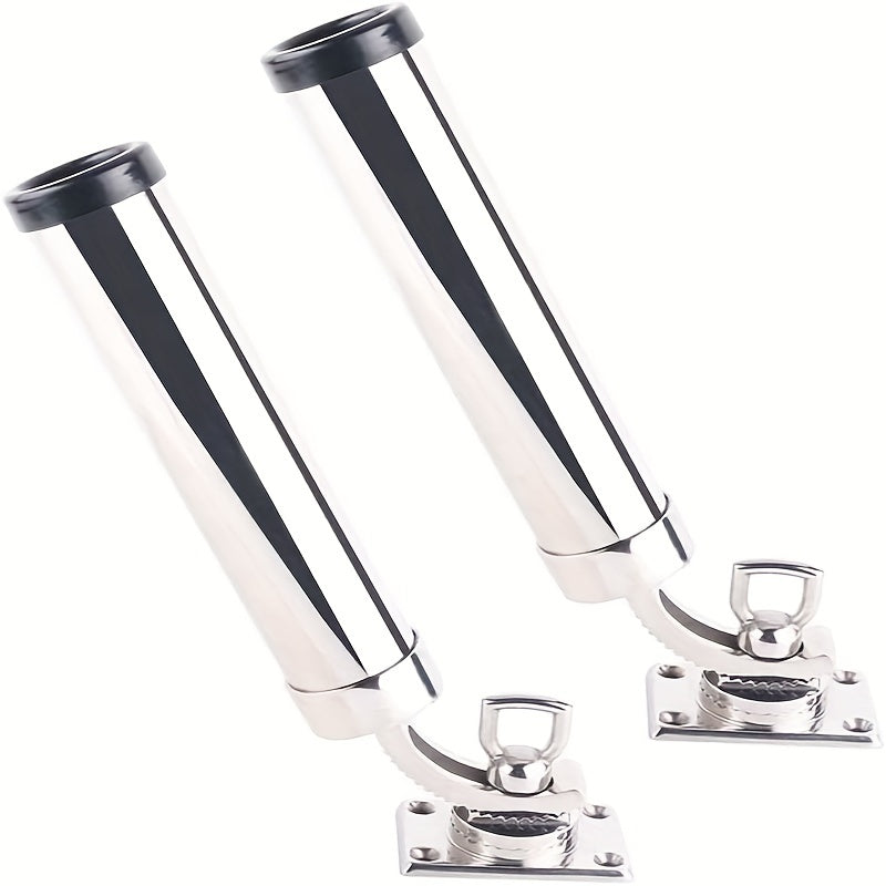 2pcs Adjustable High Fishing Rod Holder 304 Stainless Steel Marine Hardware