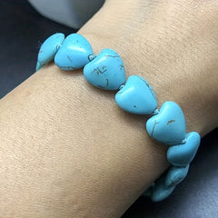 15pcs Heart Shaped Turquoise Beads DIY Loose Stone Jewelry Making