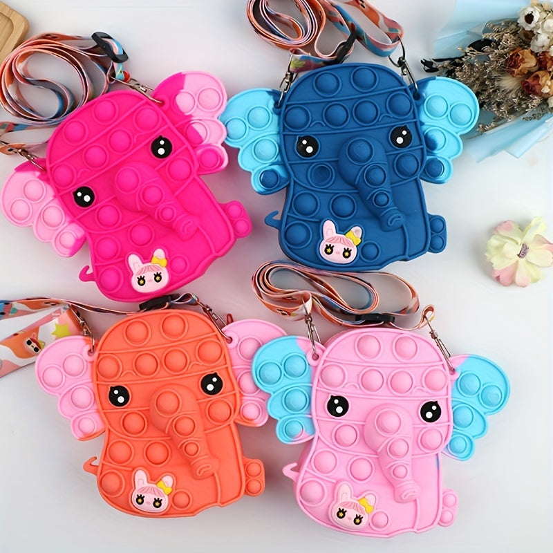 Elephant Silicone Coin Purse Bubble Pinching Crossbody Bag