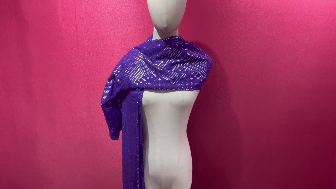 Purple Hot Stamping Scarf Vintage Shawl Women Hijab Ramadan He