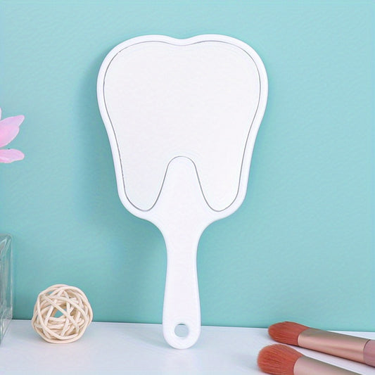 Tooth Shaped Handheld Mirror Makeup Mirror