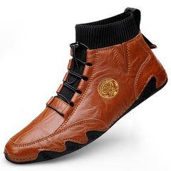 CLOHOO Men's Light Brown Casual Boots for Daily Wear