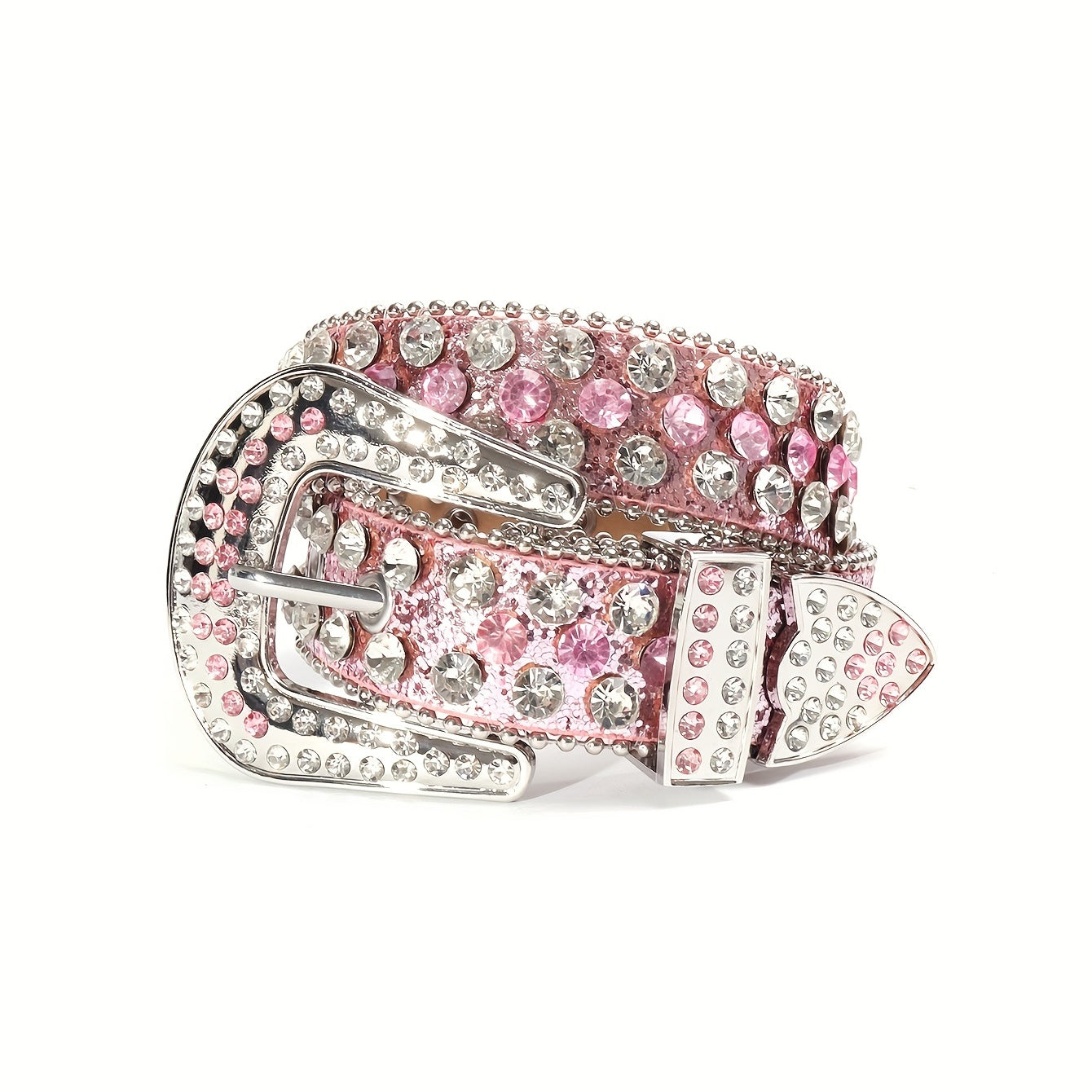 PU Leather Rhinestone Belt for Boys