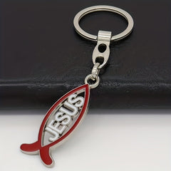Fish Shape Charm Keychain Stainless Steel Key Ring