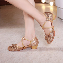 Girl's Low Heel Princess Sandals Dance Shoes