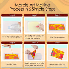 Funwins Kids Watercolor Art Kit 6-12 Craft Set Marble Pattern Holiday