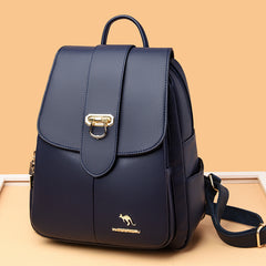Faux Leather Buckle Flap Backpack for Women