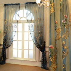 Elegant Sheer Embroidered Curtain
