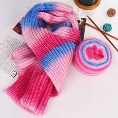 2pcs Silk Mohair Yarn Gradient Wool Thread 100g Roll DIY Knitting Crocheting