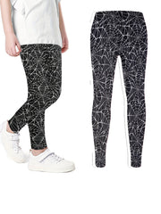 Girls Halloween Skull & Pumpkin Leggings Slim Fit Sports Trousers