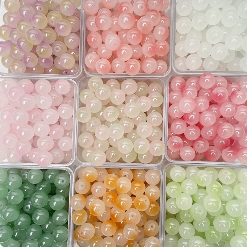 50pcs Colorful Glass Beads Loose Beads Necklace DIY Accessories
