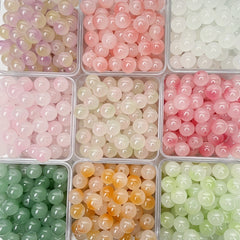 50pcs Colorful Glass Beads Loose Beads Necklace DIY Accessories
