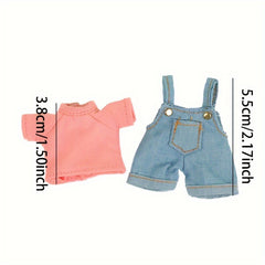 1/12 BJD Doll Short-sleeved Overalls Suit excluding Dolls/Shoes