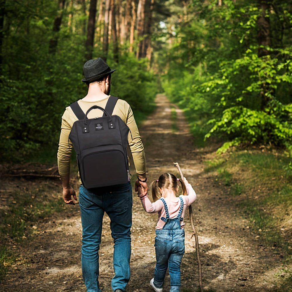 Multifunctional Mommy Backpack with Leather Film for Outings