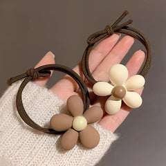 2pcs Flower Hair Ties High Elastic Rubber Hair Band